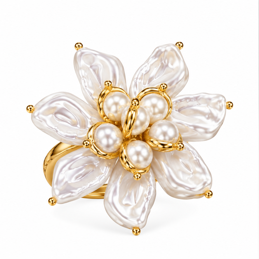 Anillo flor de perla