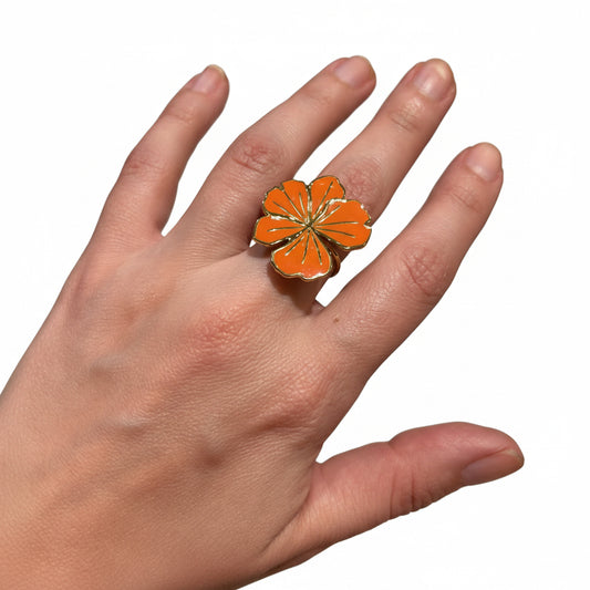 Anillo flor esmaltada