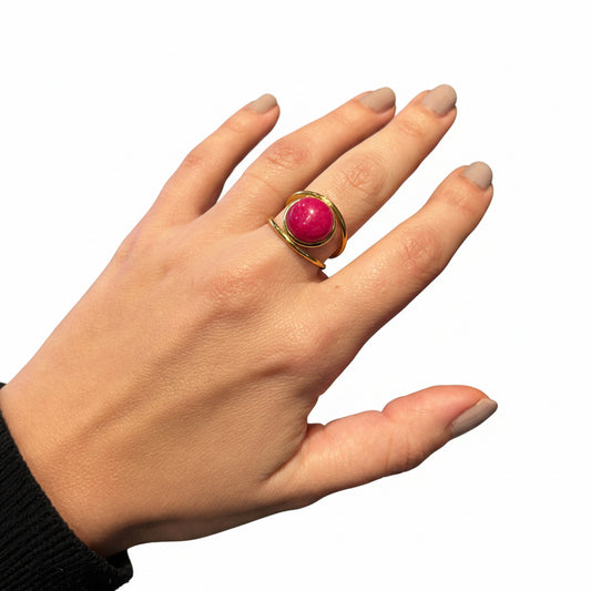 Anillo piedra circular