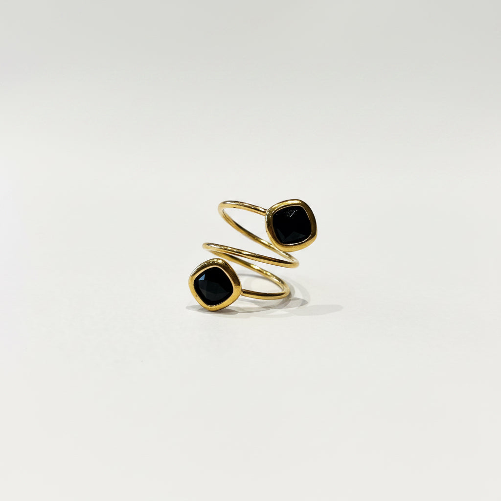 Anillo doble piedra