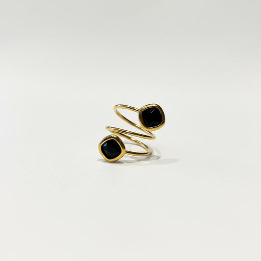 Anillo doble piedra
