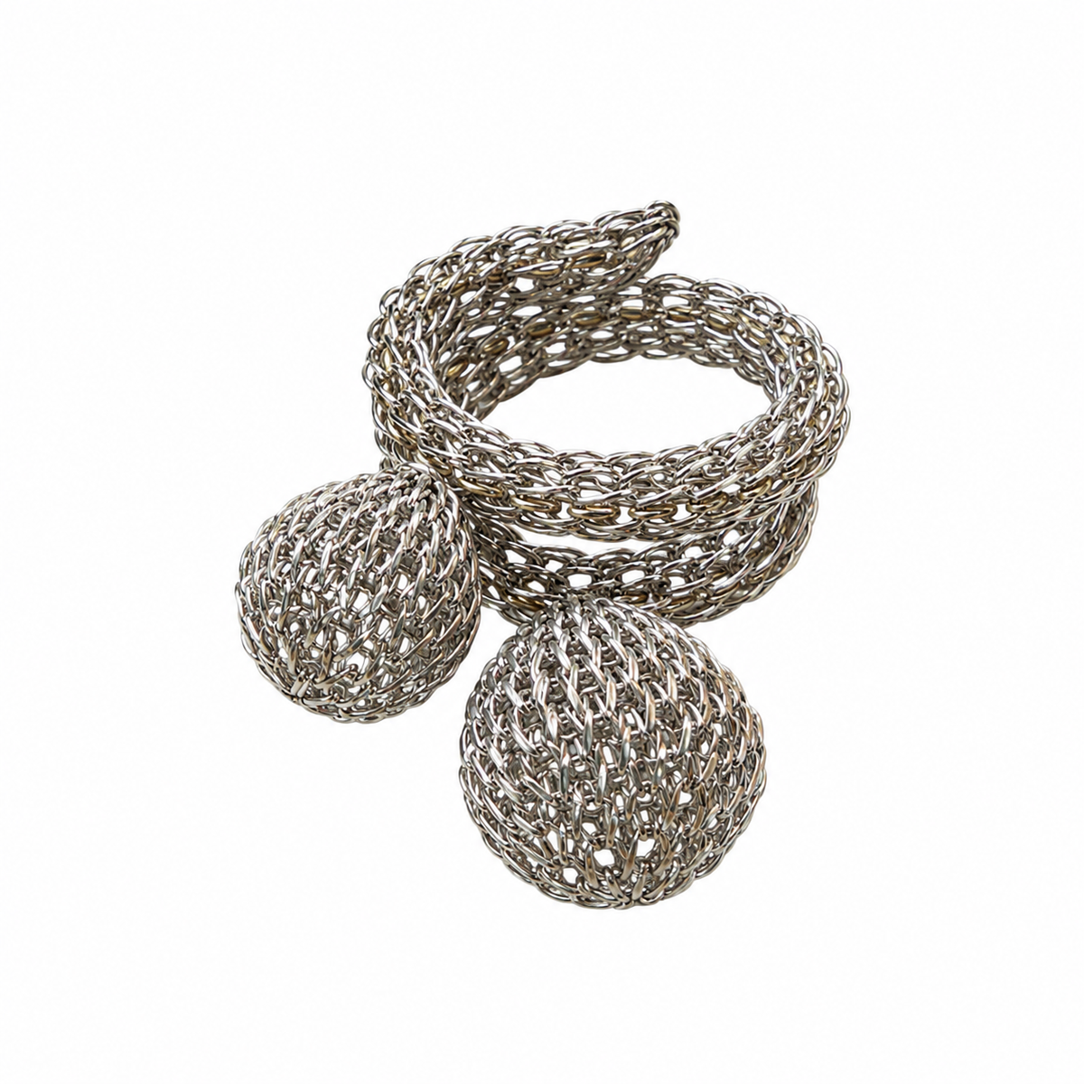 Anillo macrame plateado