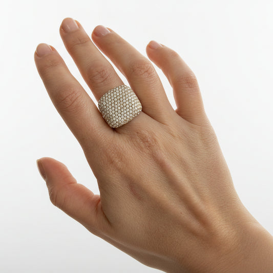 Anillo cuadrado de zirconia