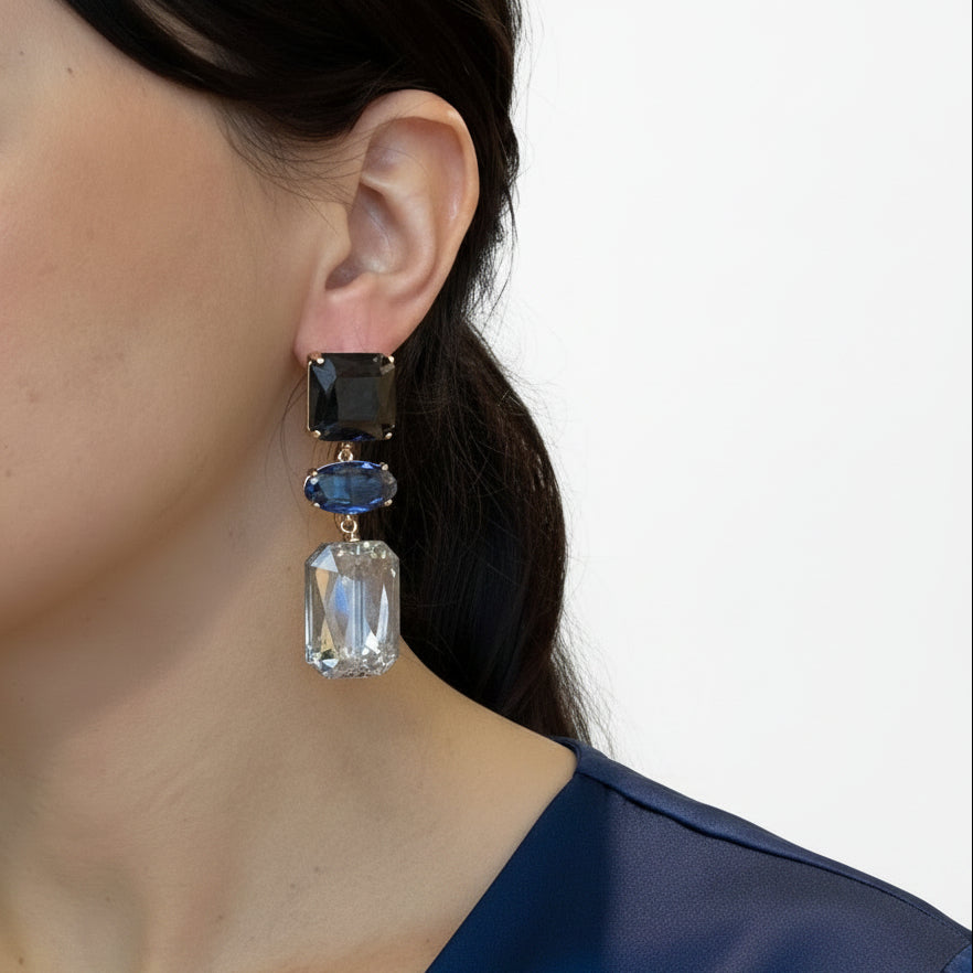 Aros azules de cristales