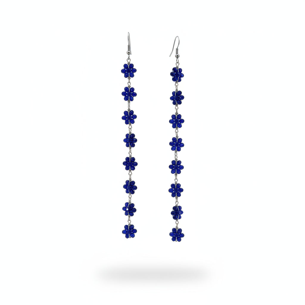 Aros largos mini flores