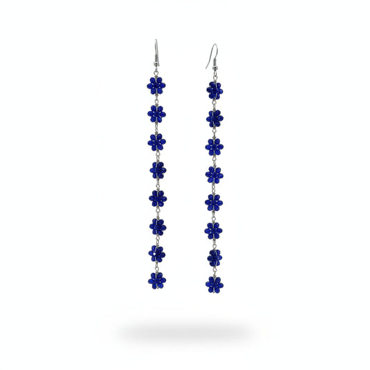 Aros largos mini flores