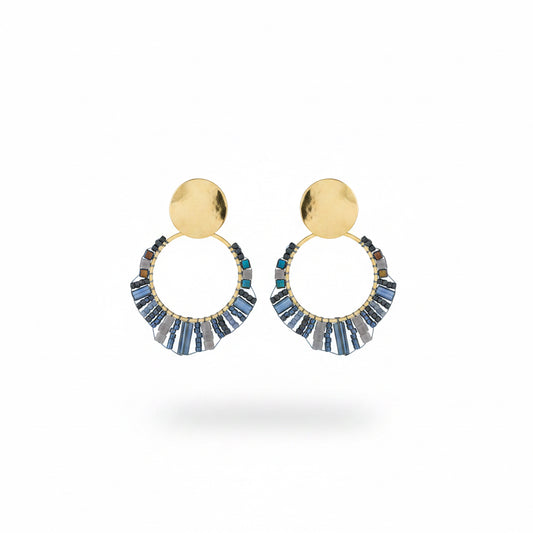 Aros mostacillas azules