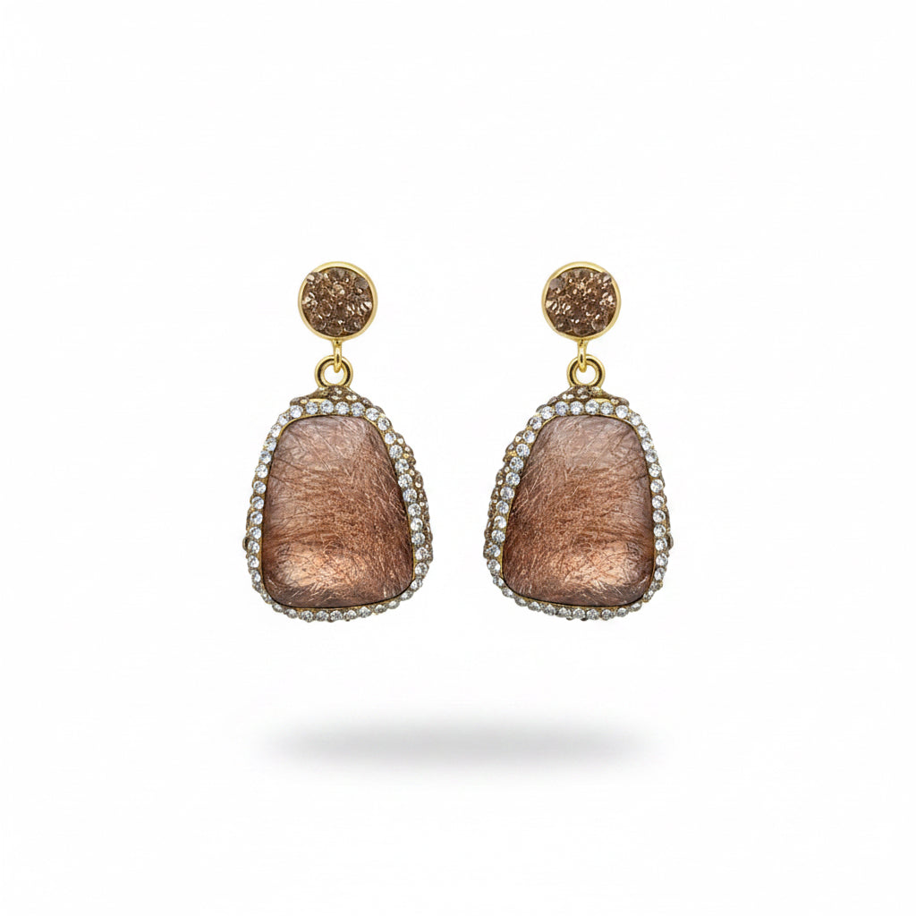 Aros piedra con reborde de strass