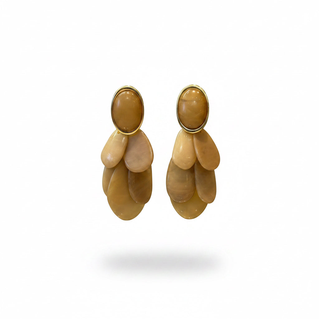 Aros pétalos beige