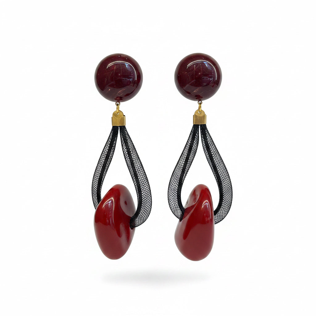 Aros bordo  y negro