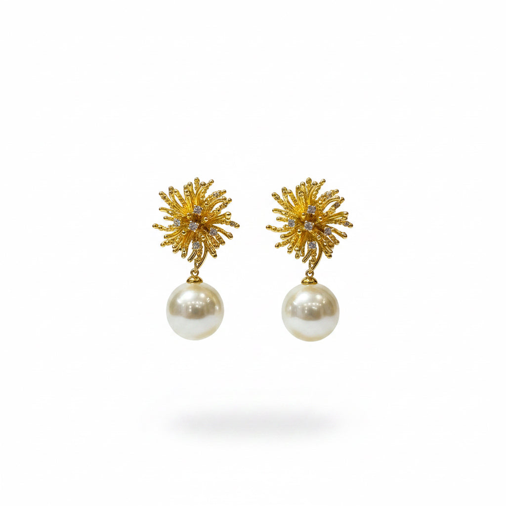 Aros con perla colgante