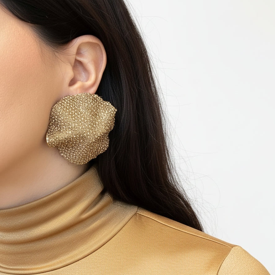 Aros strass dorado