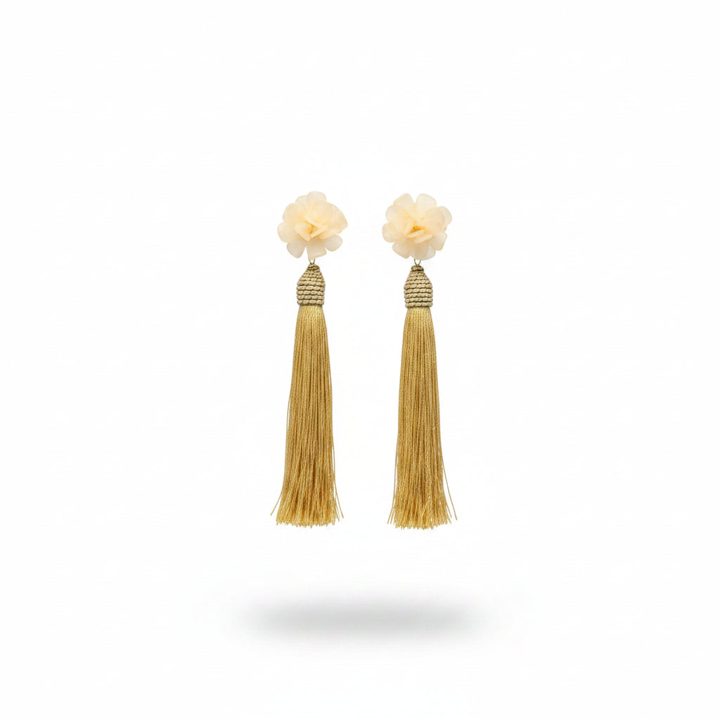 Aros flor opaca con fleco