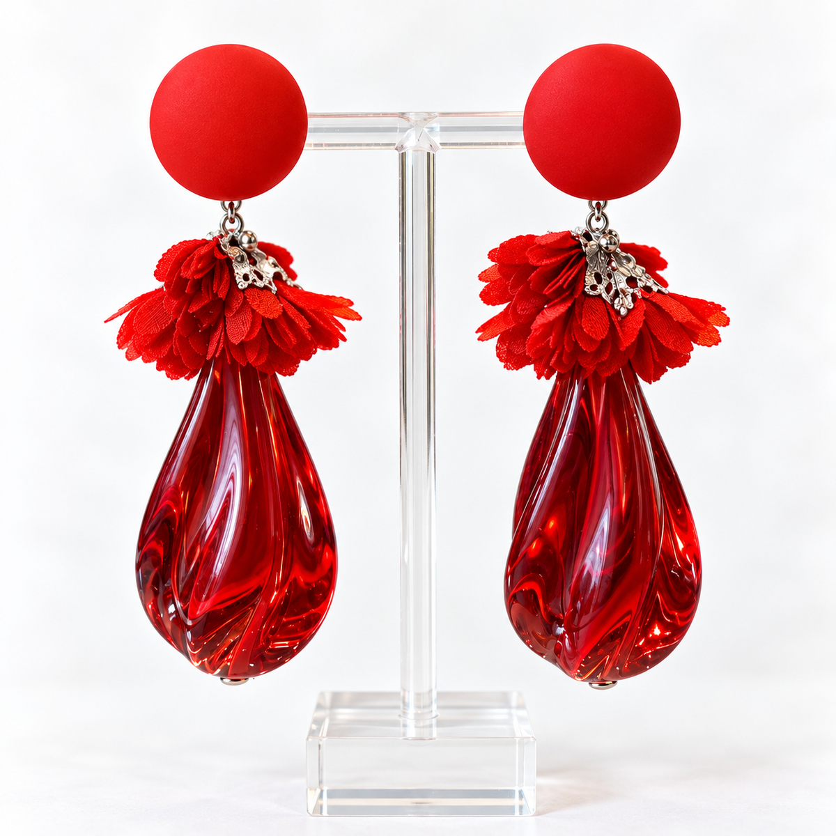 Aros gota roja