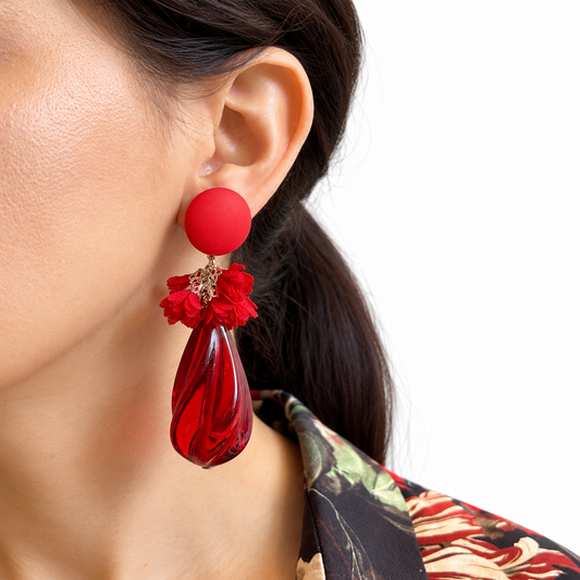 Aros gota roja