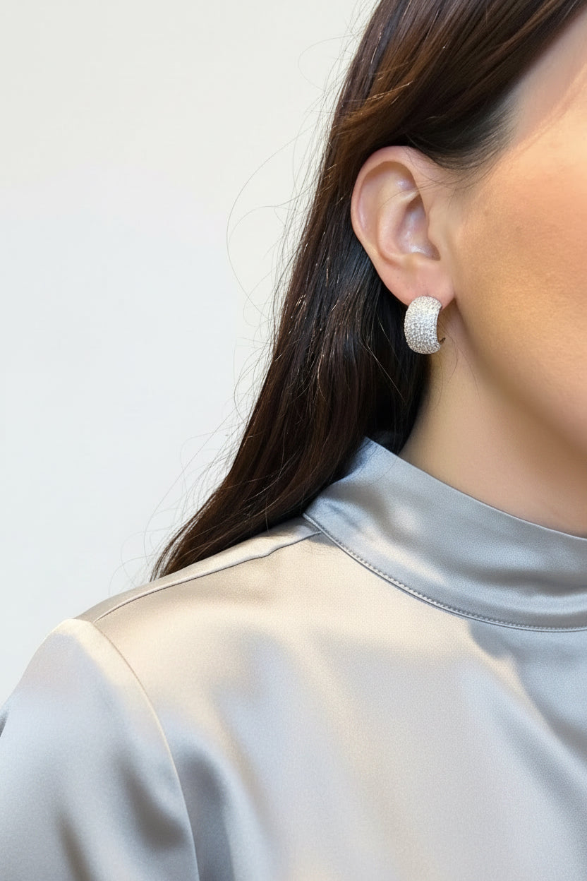 Argollas zirconia plateada