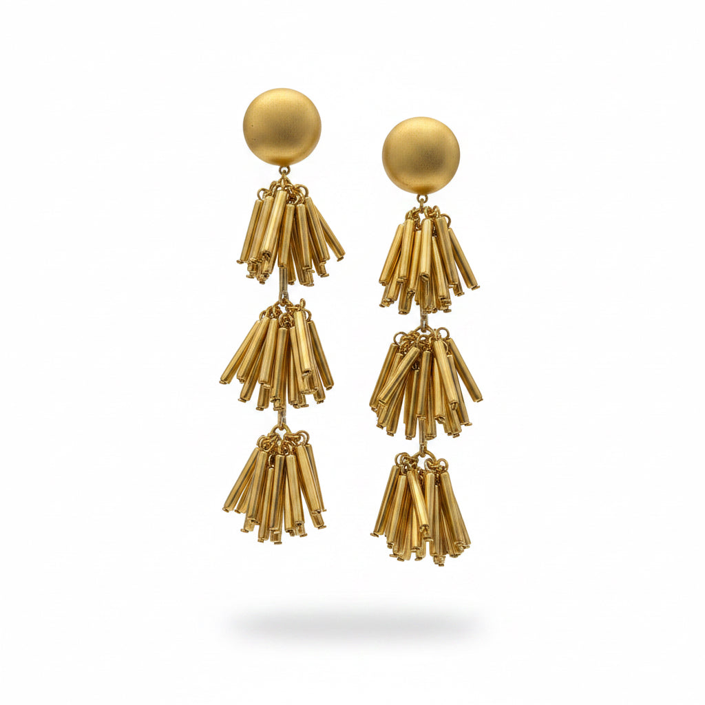 Aros flecos dorados