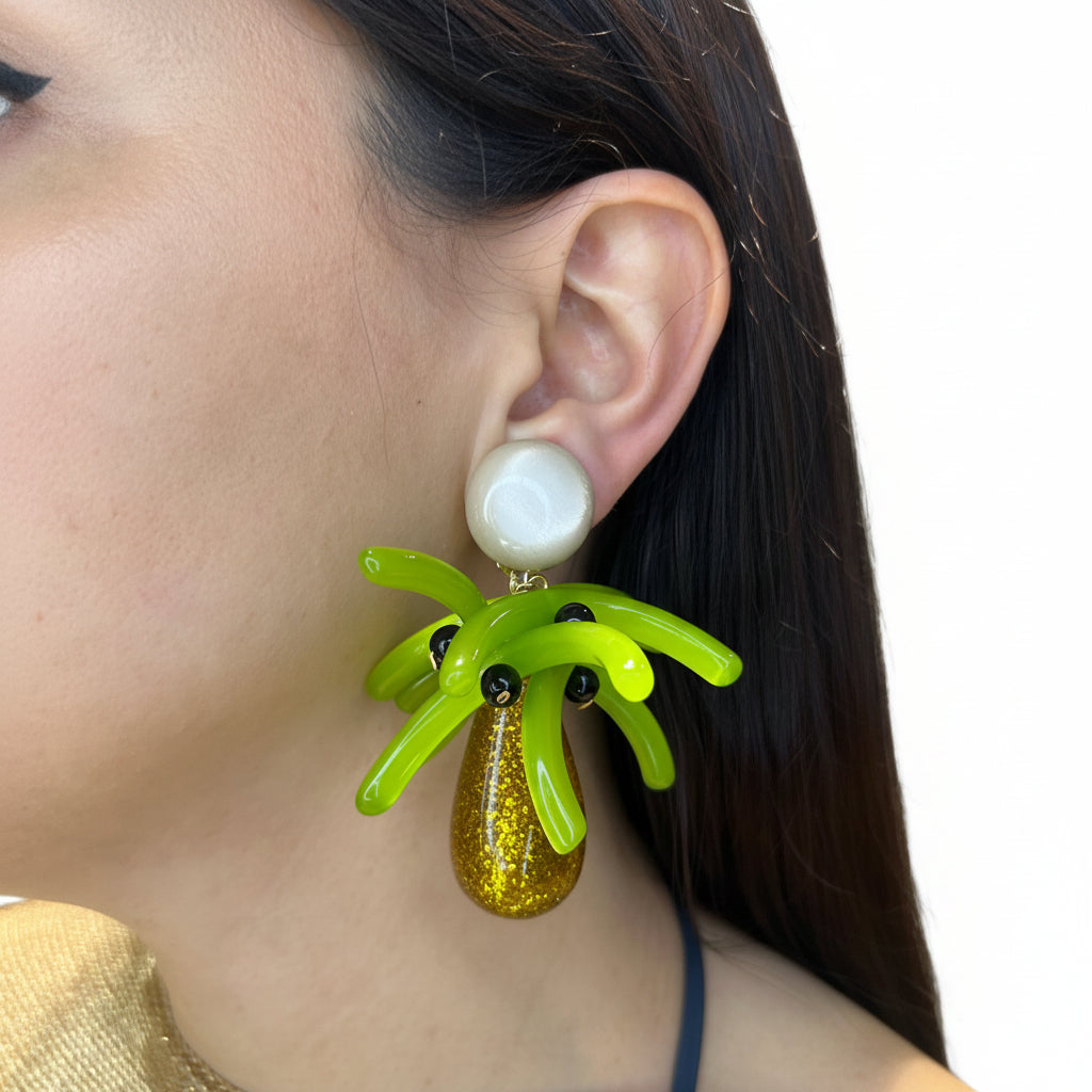 Aros verde.y dorado
