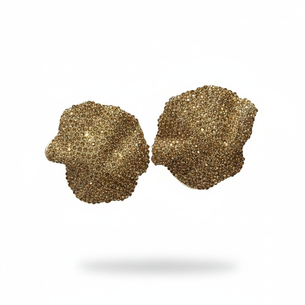 Aros strass dorado