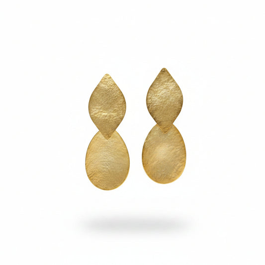 Aros doble gota dorado