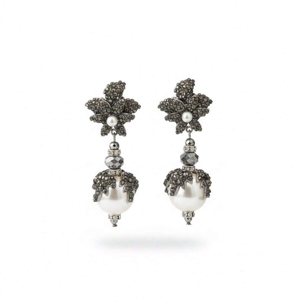Aros gris y perla
