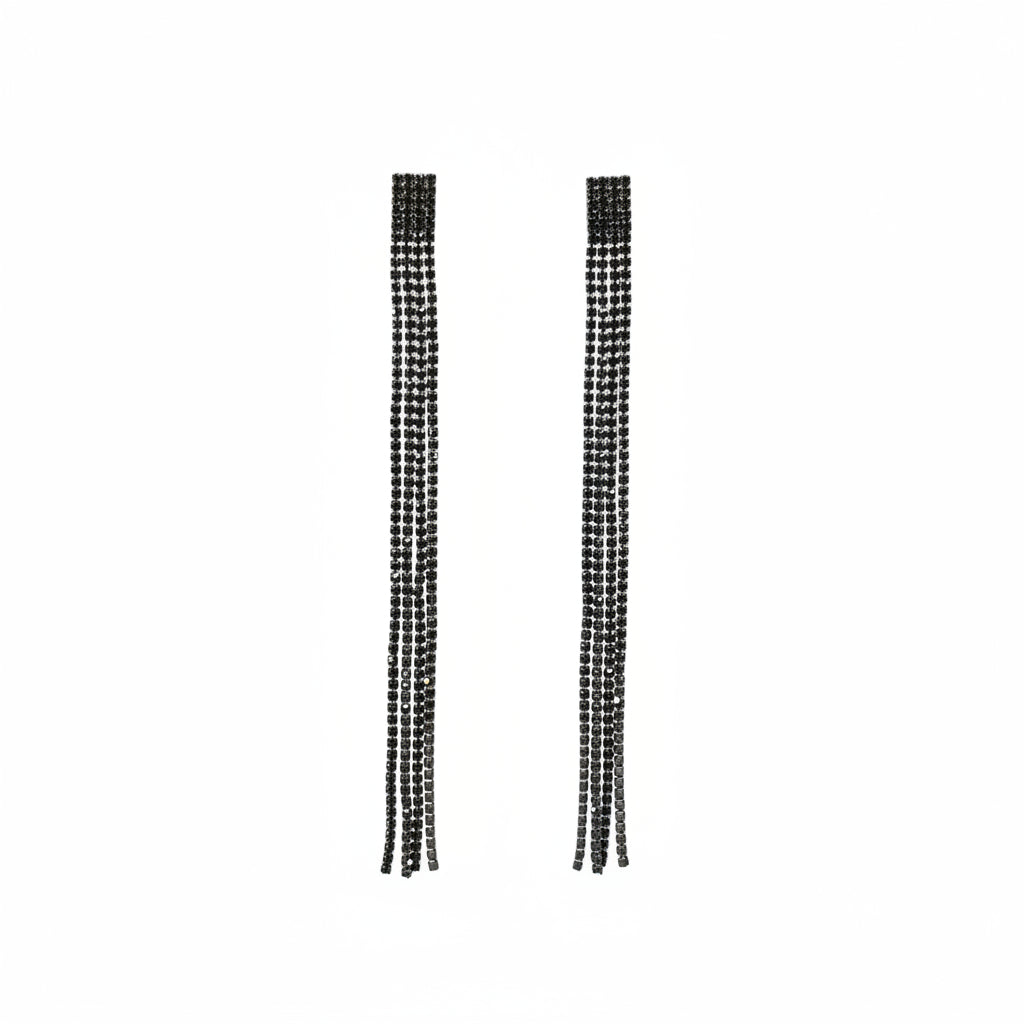 Aros strass negro