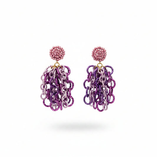 Aros cadenas lilas