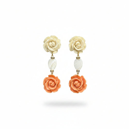 Aros flor nacar
