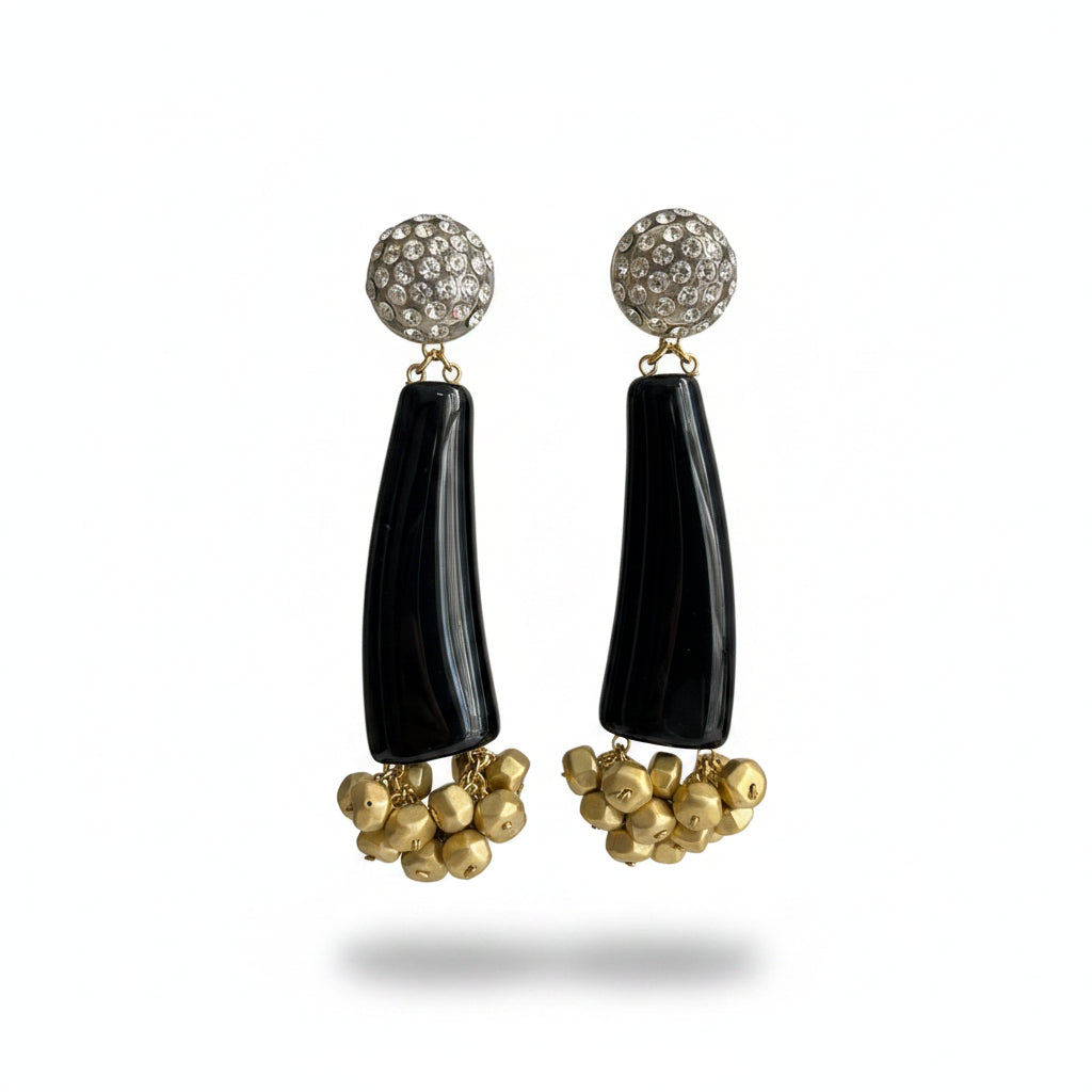 Aros negro dorado y plateado
