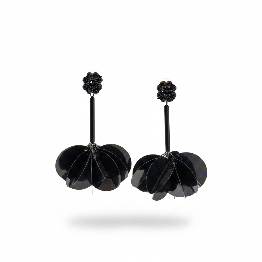 Aros lentejuela negros