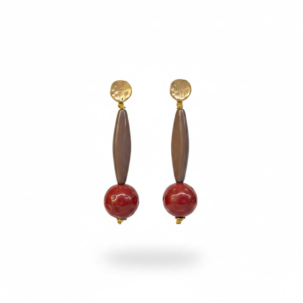 aros de resina marron y bordo 