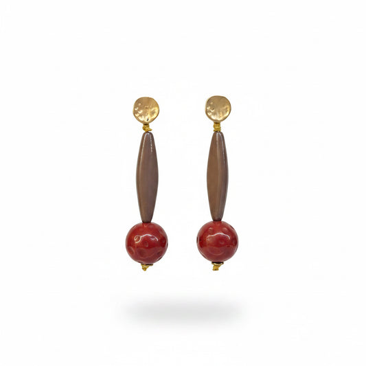aros de resina marron y bordo 