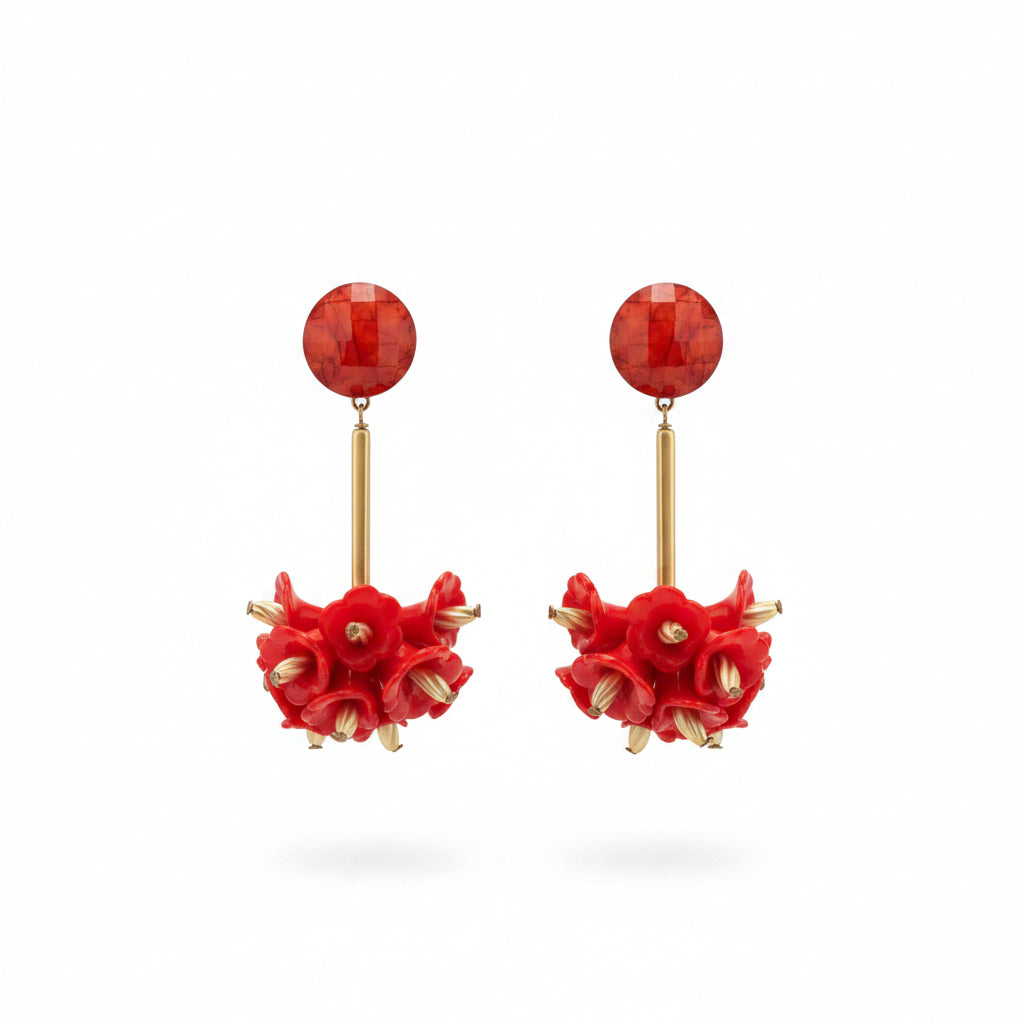 Aros  rojo y dorado