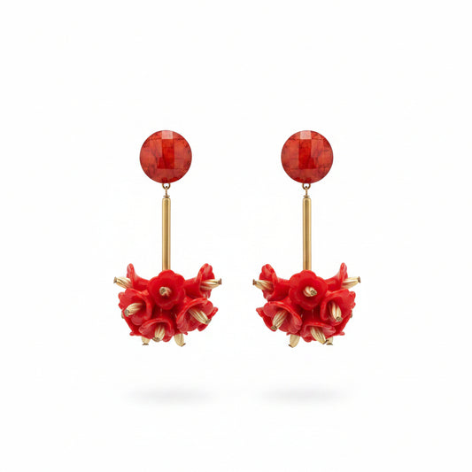 Aros  rojo y dorado