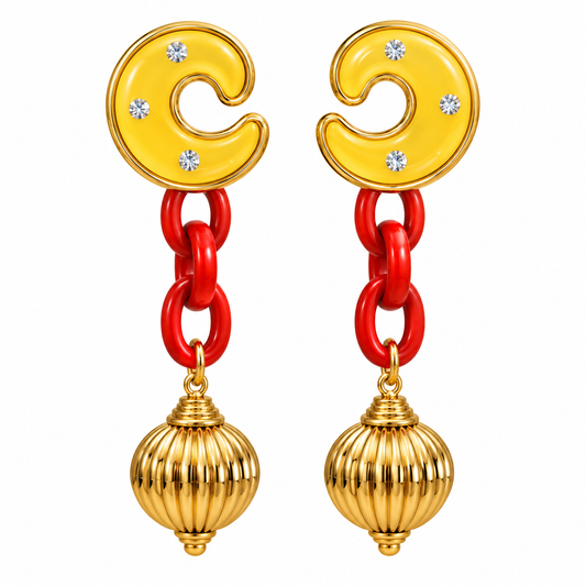 Aros dorado y rojo