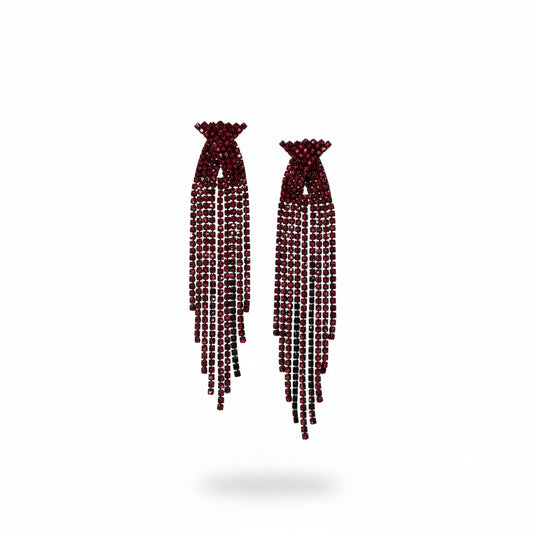 Aros rojos de strass