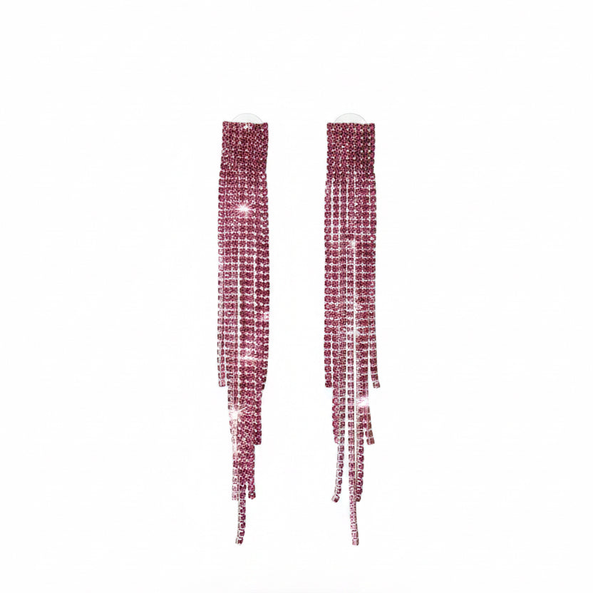 Aros strass rosa