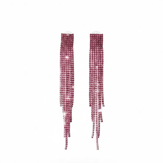 Aros strass rosa