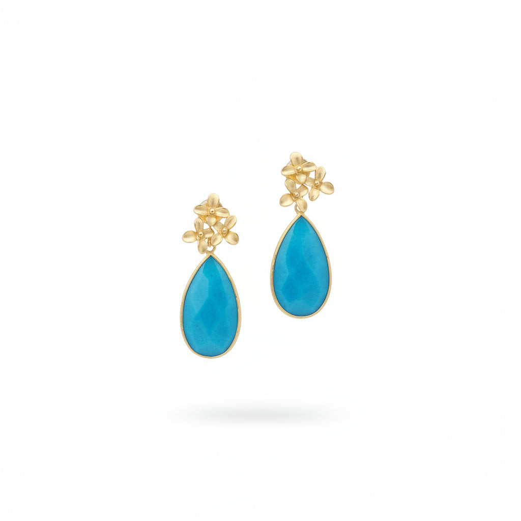 Aros gota turquesa
