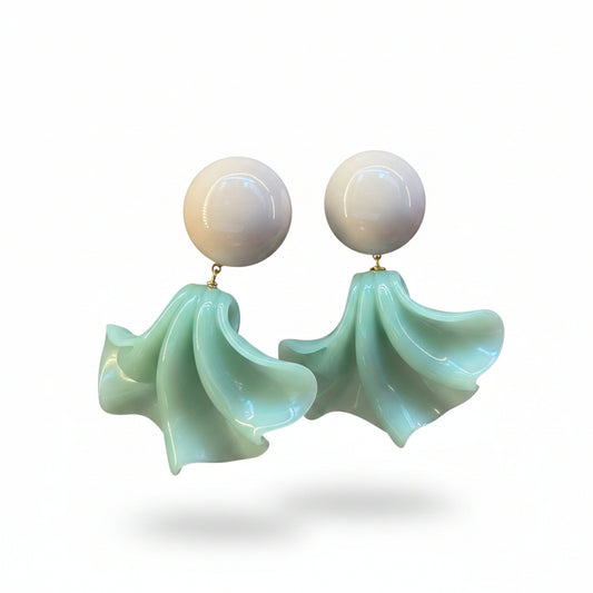 Aros verde agua y beige