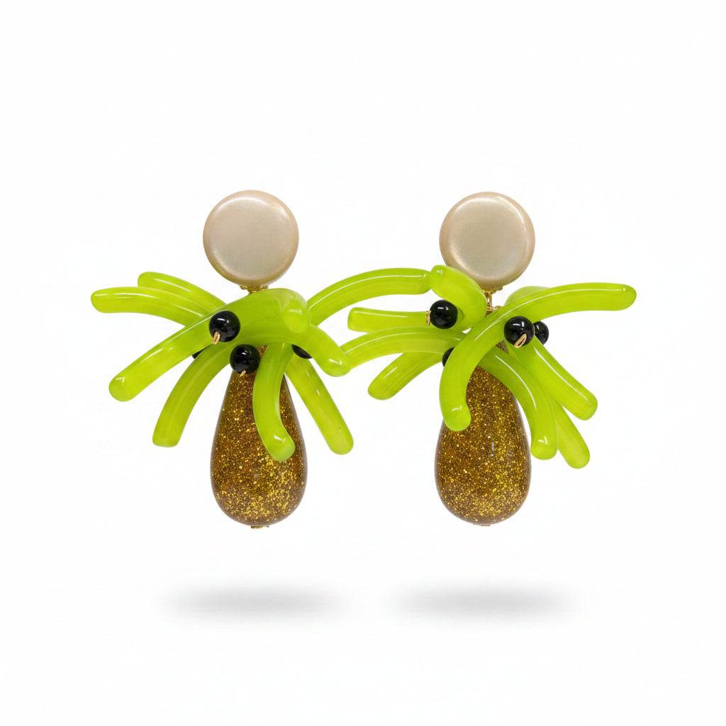 Aros verde.y dorado