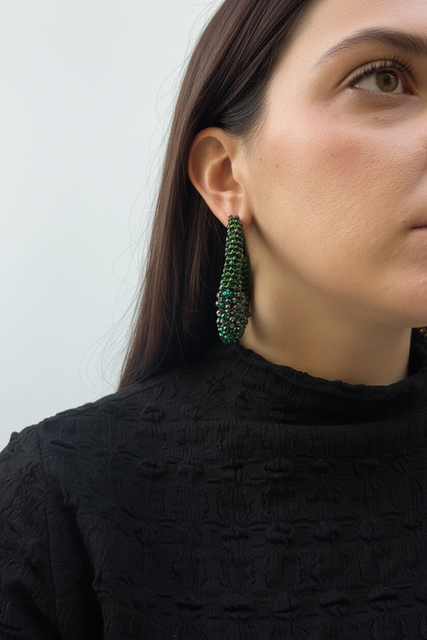 aros verdes de cristal 
