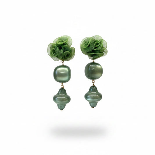 Aros verdes con flor