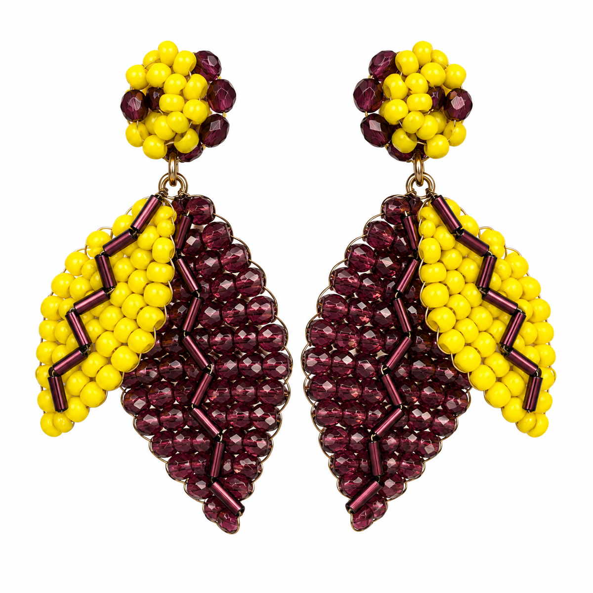 Aros violeta y amarillo