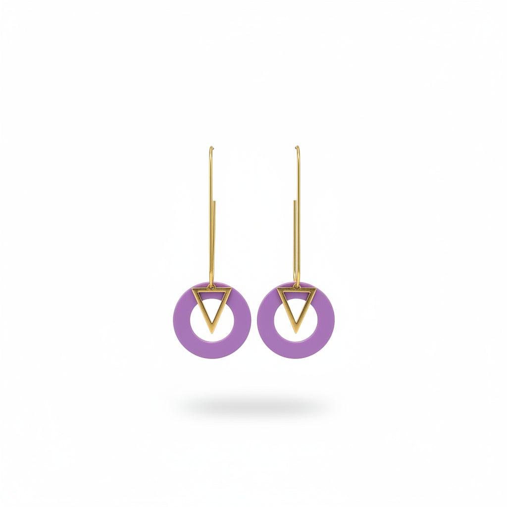 Aros violeta y dorado