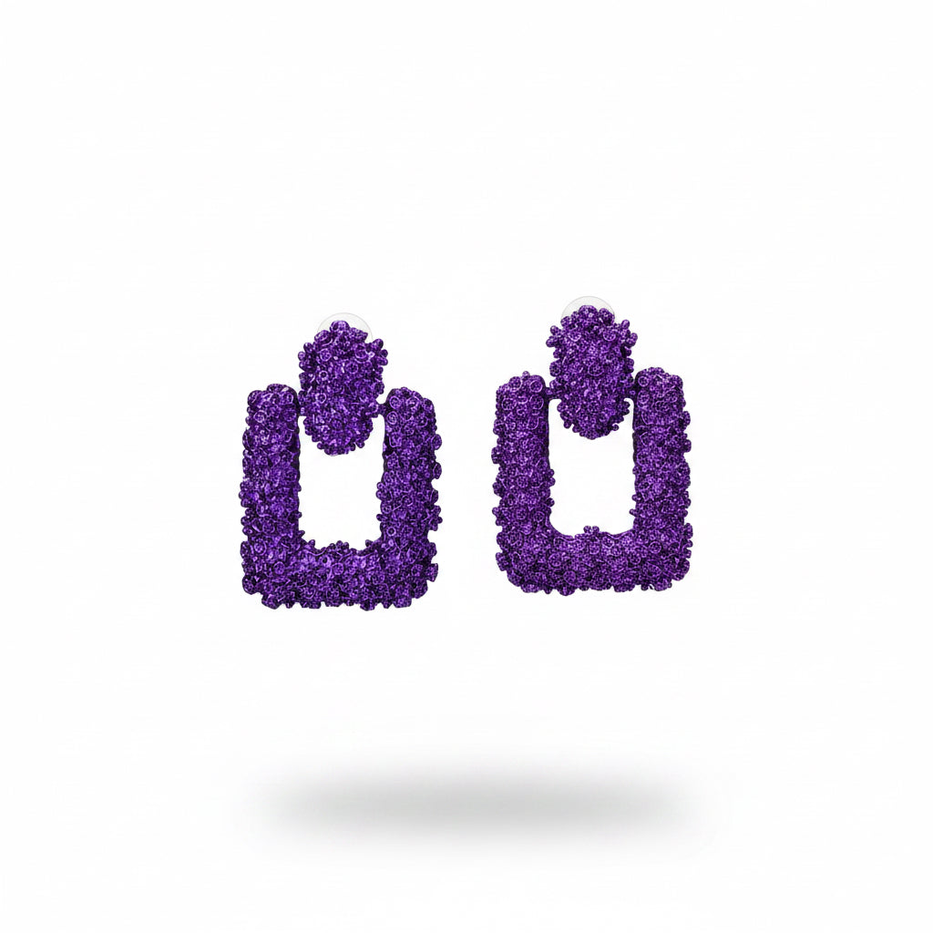 aros violetas de metal 