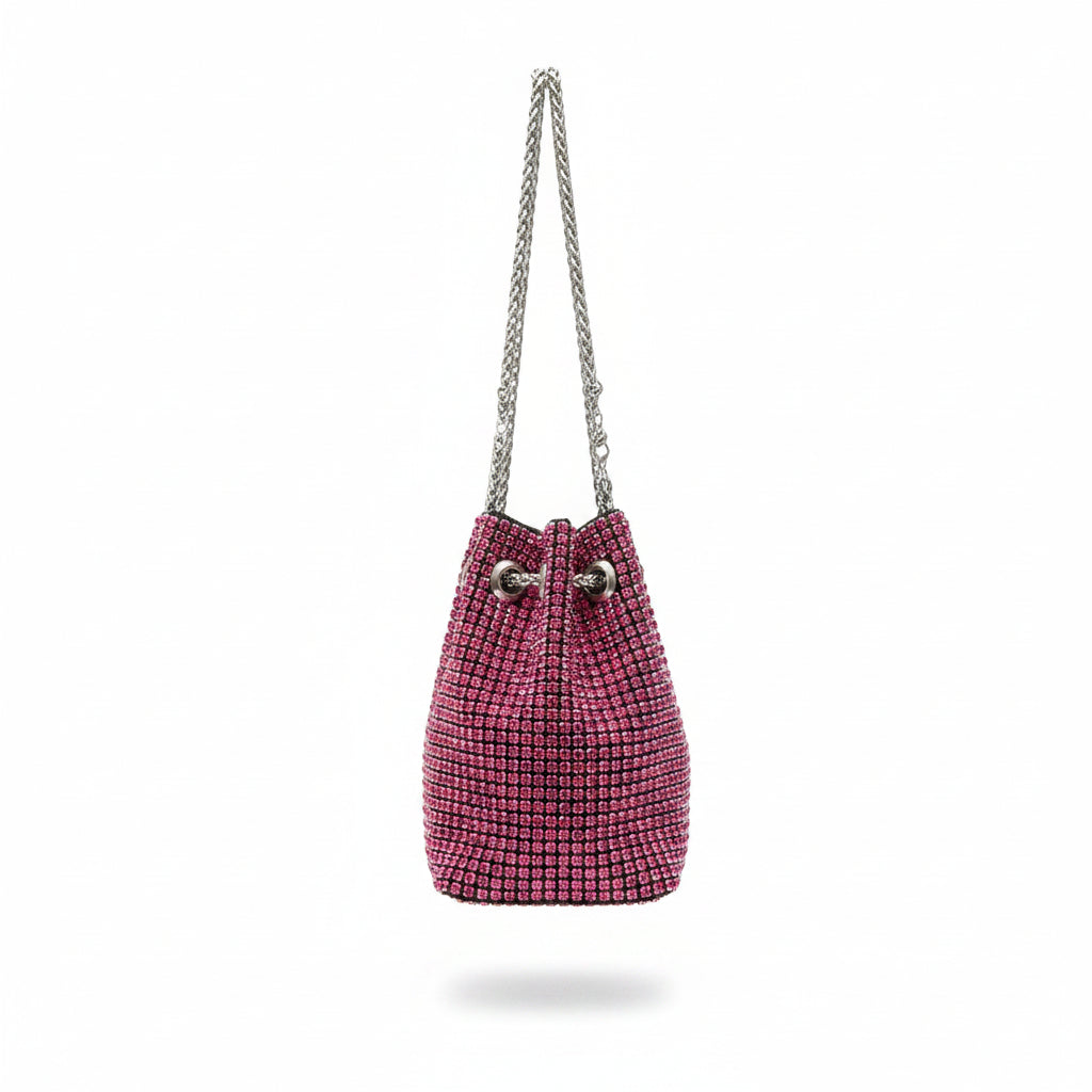 Bolso fucsia de strass