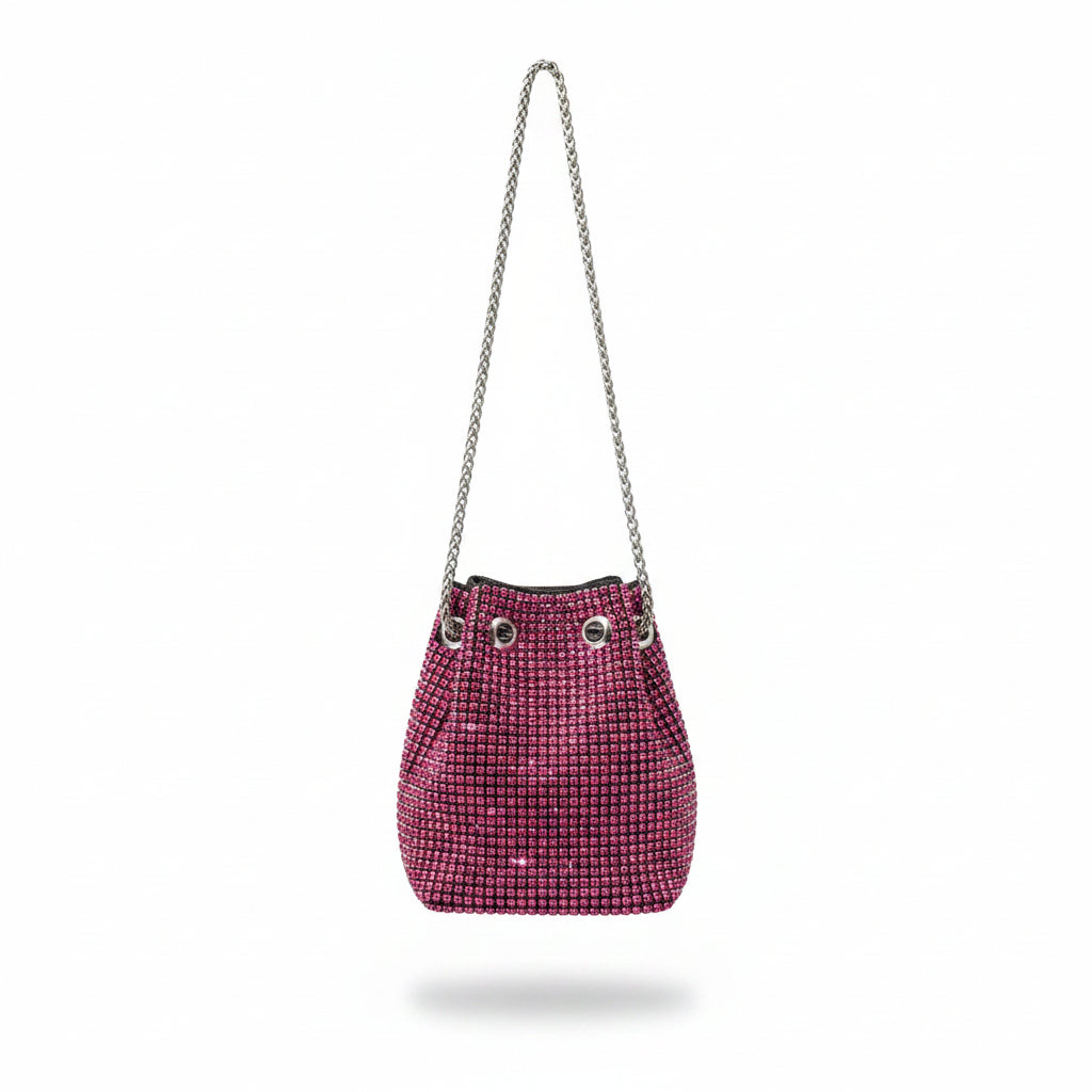 Bolso fucsia de strass