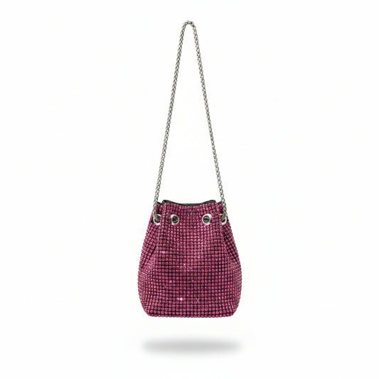 Bolso fucsia de strass