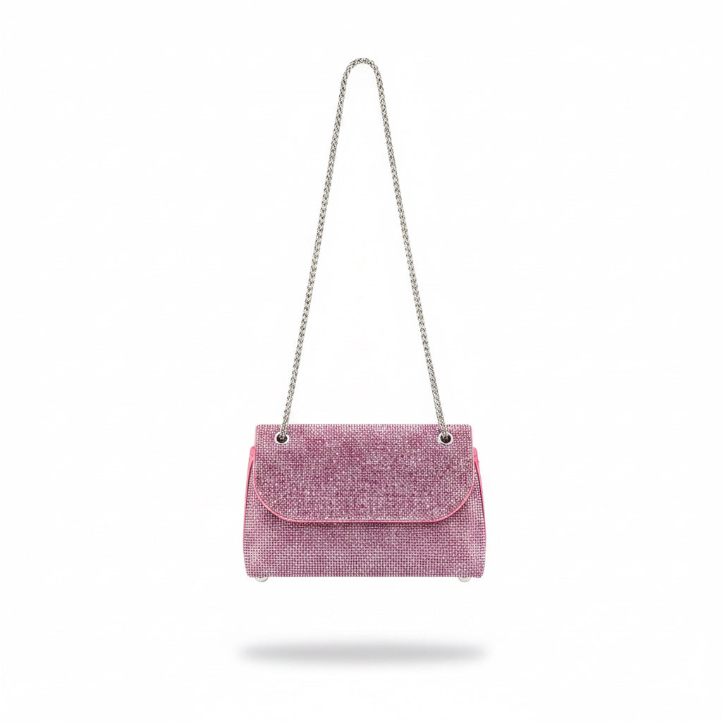 Cartera  rosa de cristal